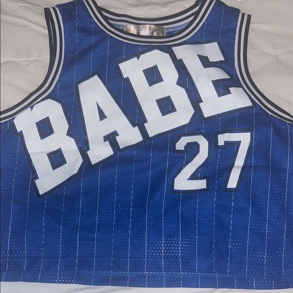 Blue BABE 27 Jersey Tank Top